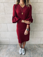 Burgundy Brooke Knit Dress