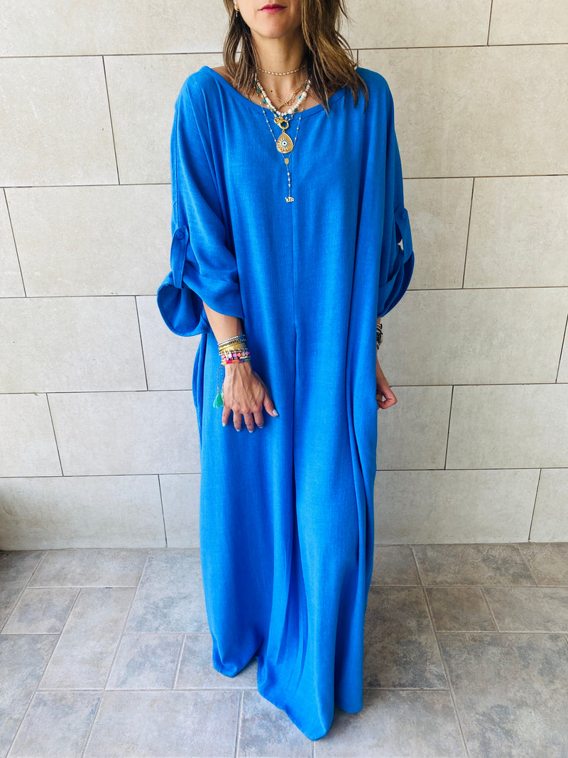 Blue Linen Dress