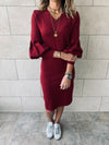 Burgundy Brooke Knit Dress