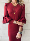 Burgundy Brooke Knit Dress