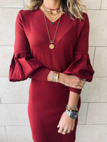 Burgundy Brooke Knit Dress