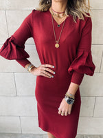 Burgundy Brooke Knit Dress