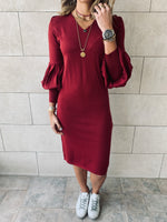 Burgundy Brooke Knit Dress