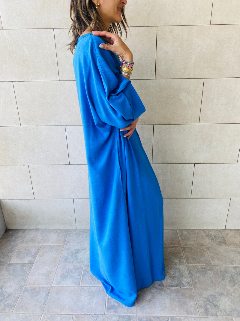 Blue Linen Dress