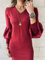 Burgundy Brooke Knit Dress
