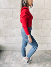 Rouge Feather Knit Top