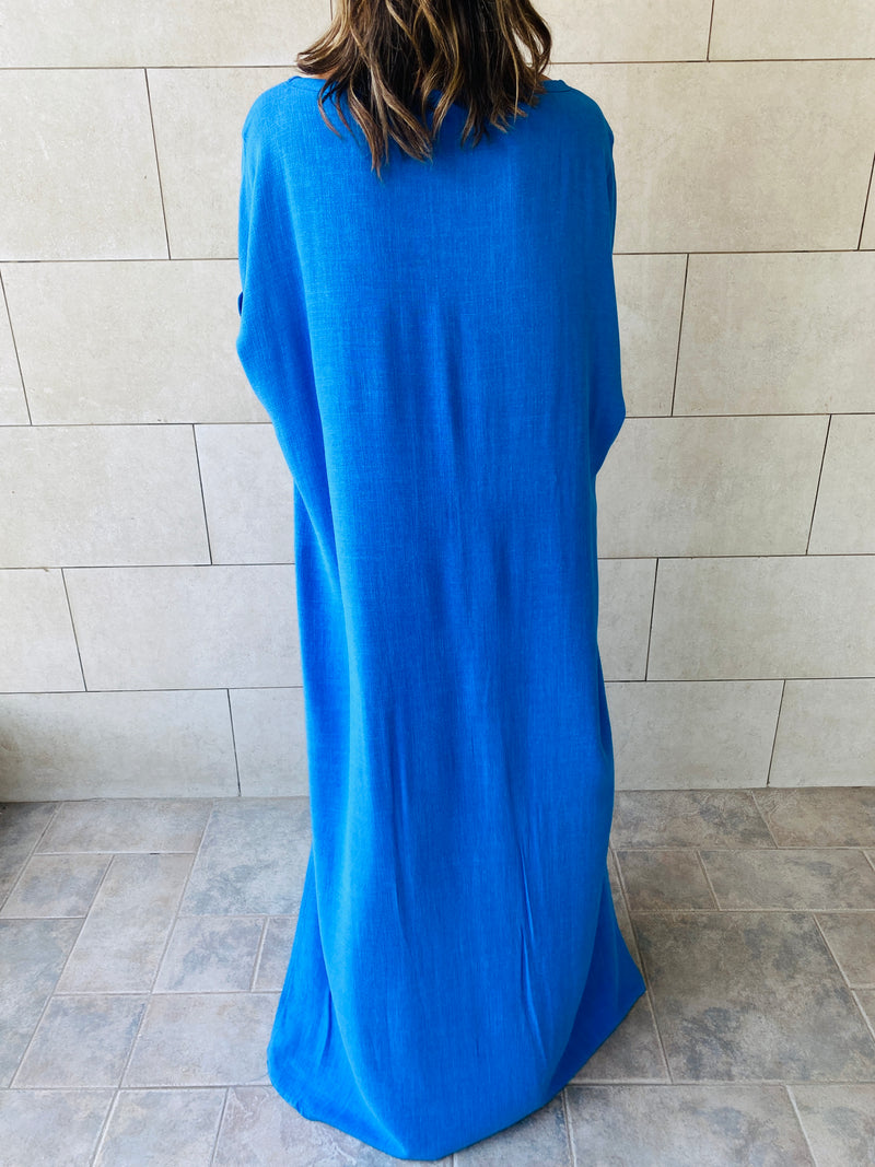 Blue Linen Dress