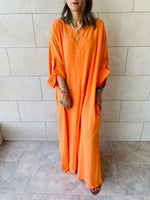 Orange Linen Dress
