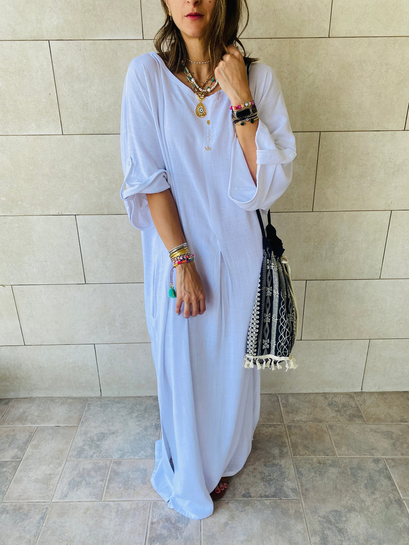 White Linen Dress