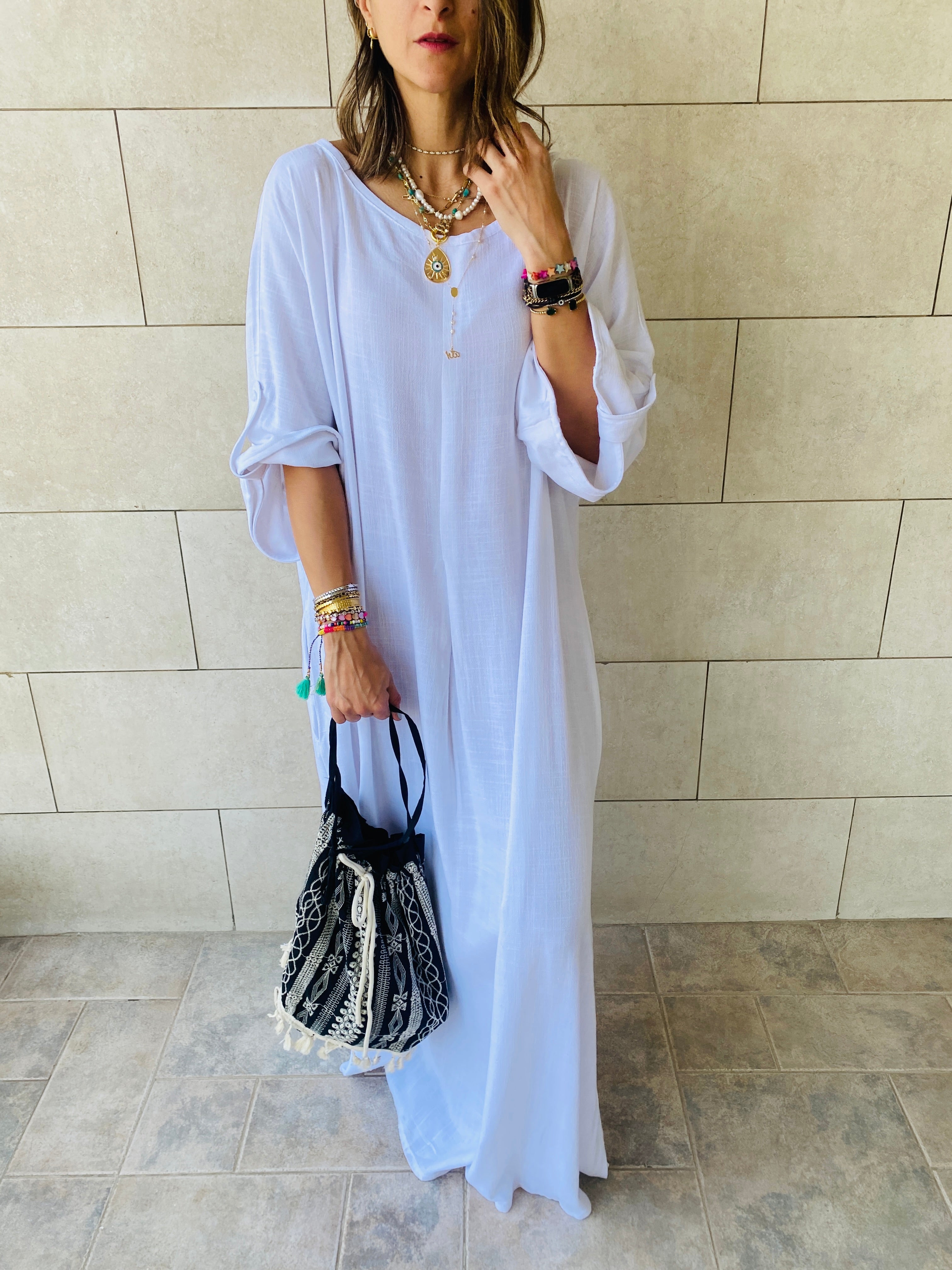 White Linen Dress