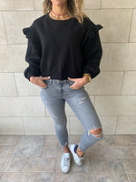 Black Pippa Ruffle Sweatshirt