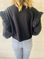 Black Pippa Ruffle Sweatshirt