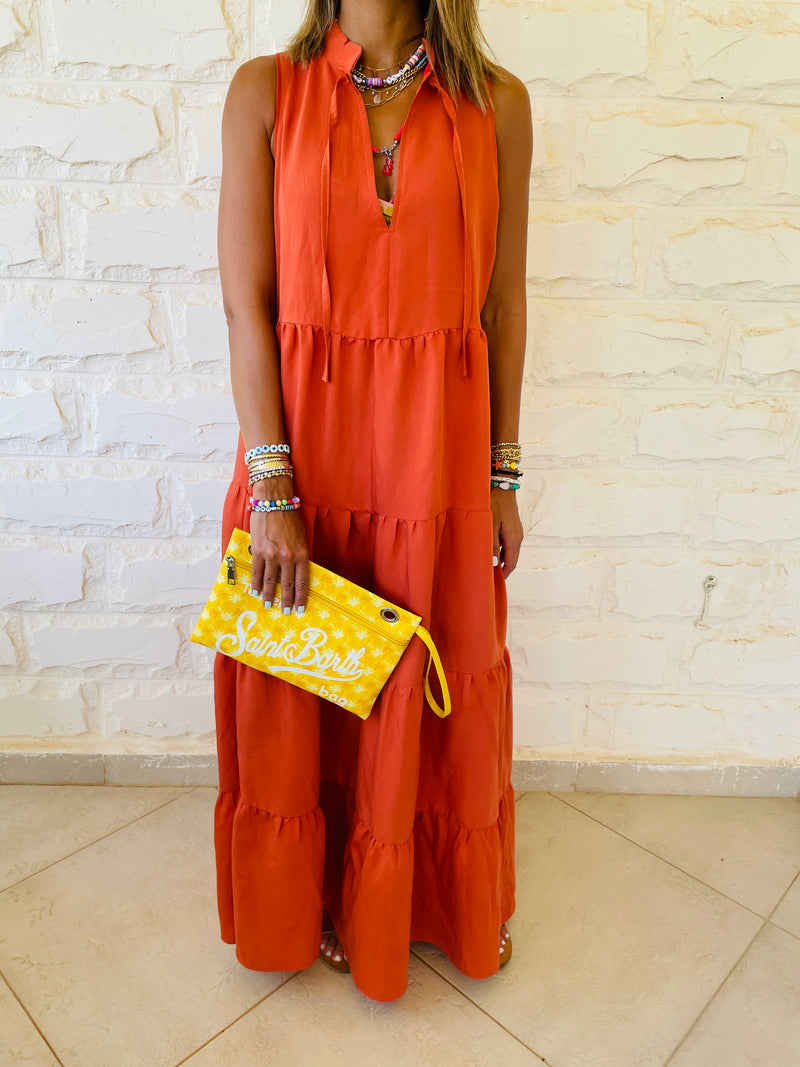 Rust Maxi Tiered Dress