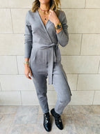grey Suede Jumpsuit
