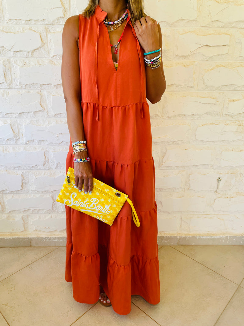 Rust Maxi Tiered Dress