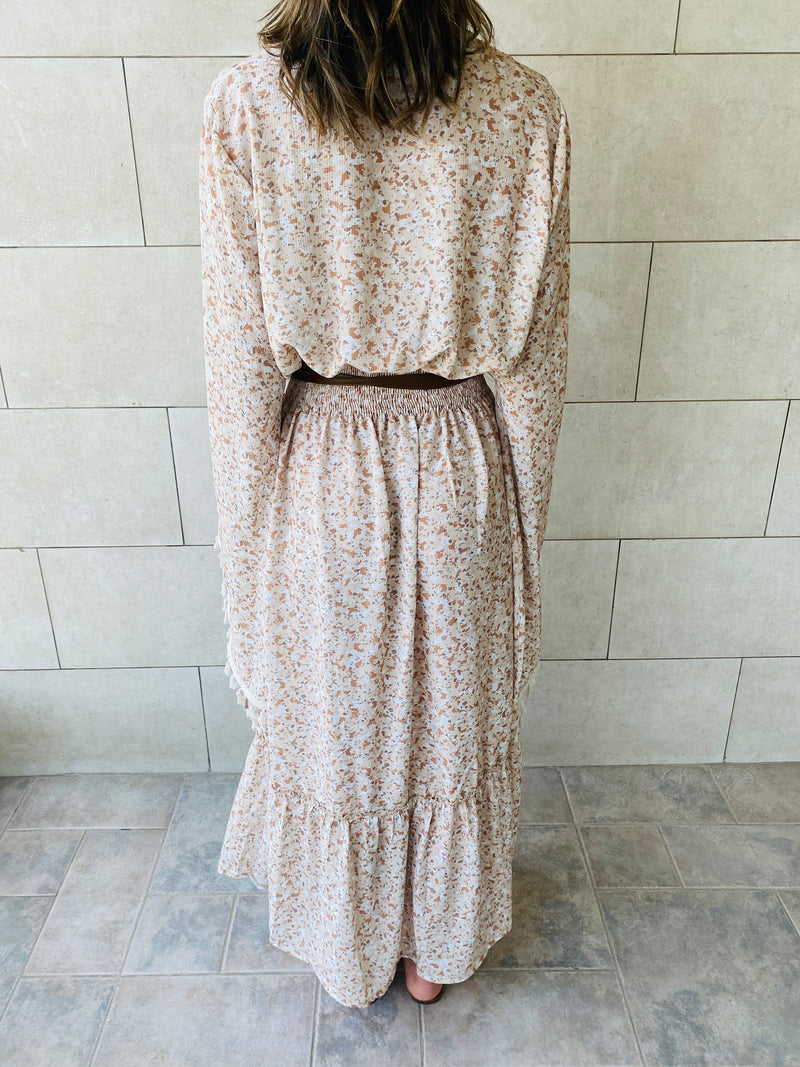 Beige Summer Floral Dress