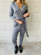 grey Suede Jumpsuit