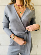 grey Suede Jumpsuit