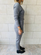 grey Suede Jumpsuit