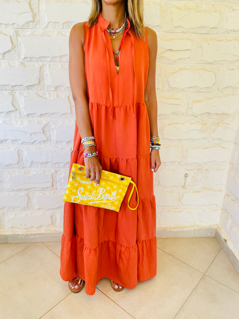Rust Maxi Tiered Dress