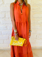 Rust Maxi Tiered Dress