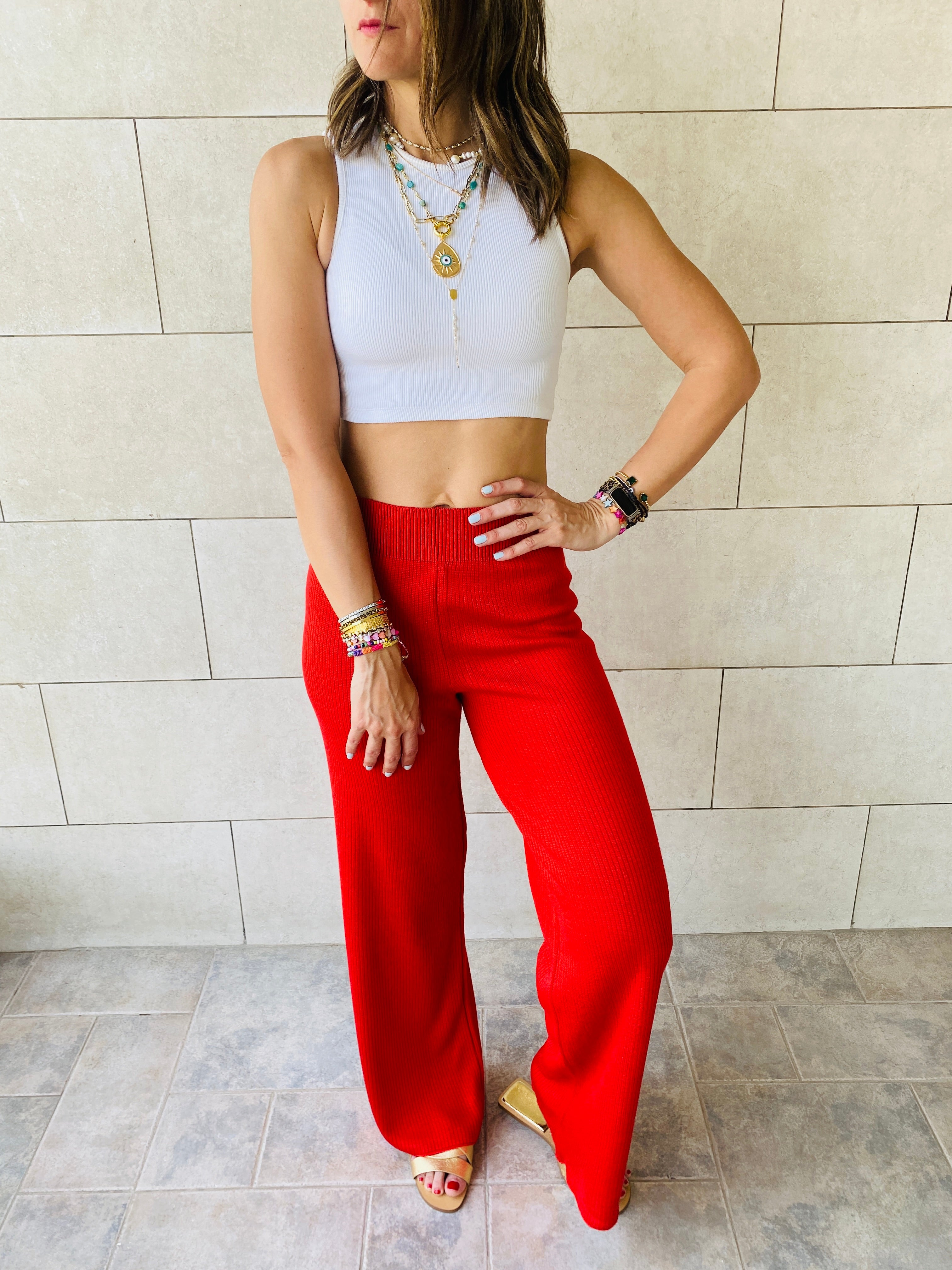 Rouge Knit Flare Pants