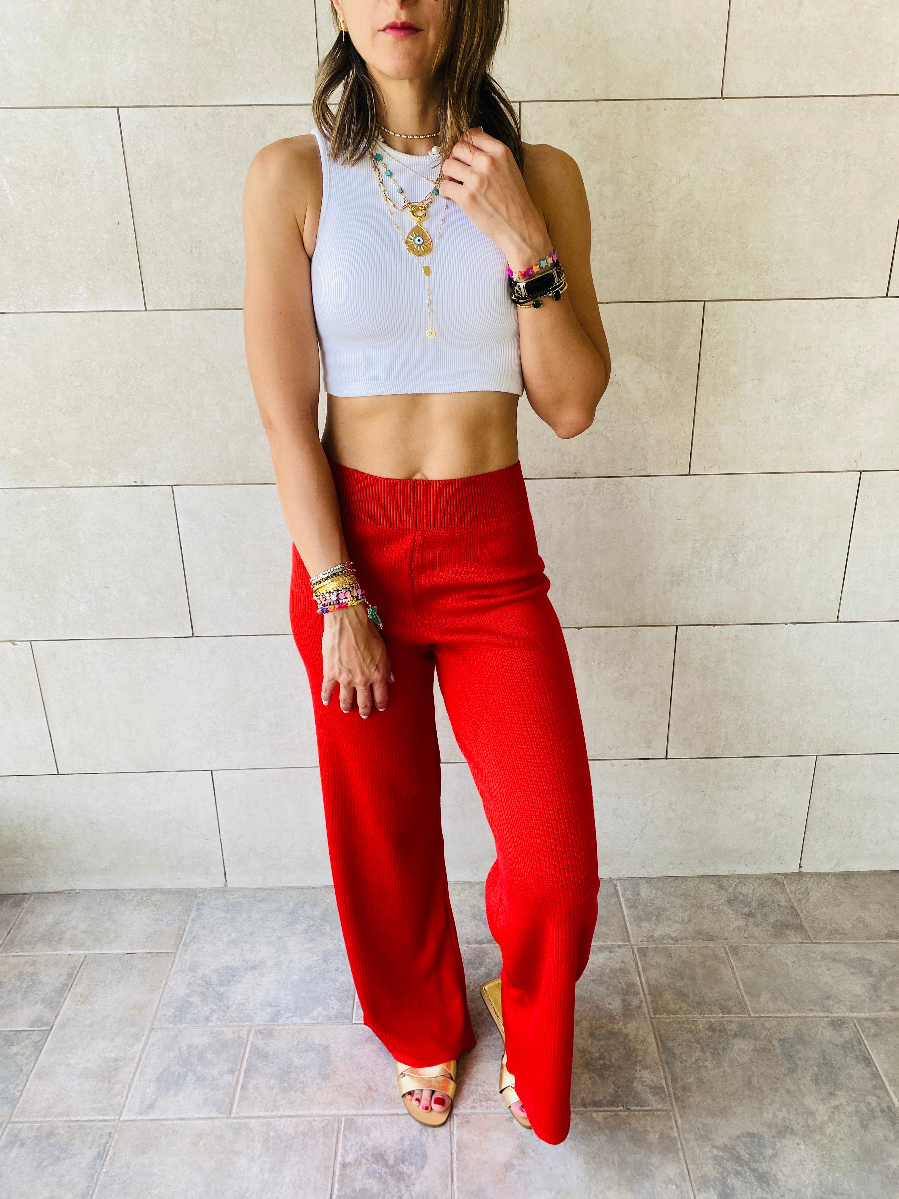 Rouge Knit Flare Pants