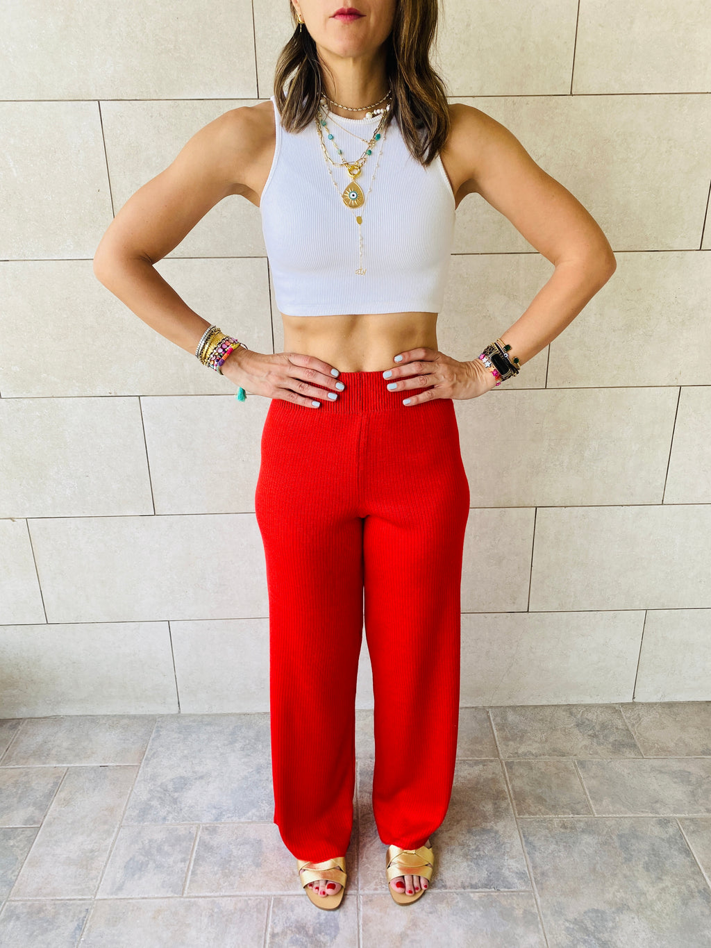 Rouge Knit Flare Pants