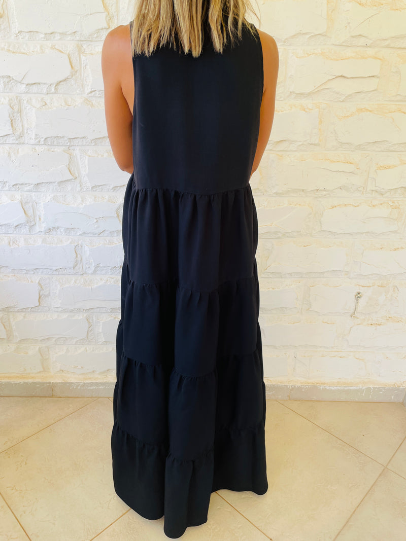 Black Maxi Tiered Dress