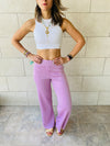 Lilac Knit Flare Pants