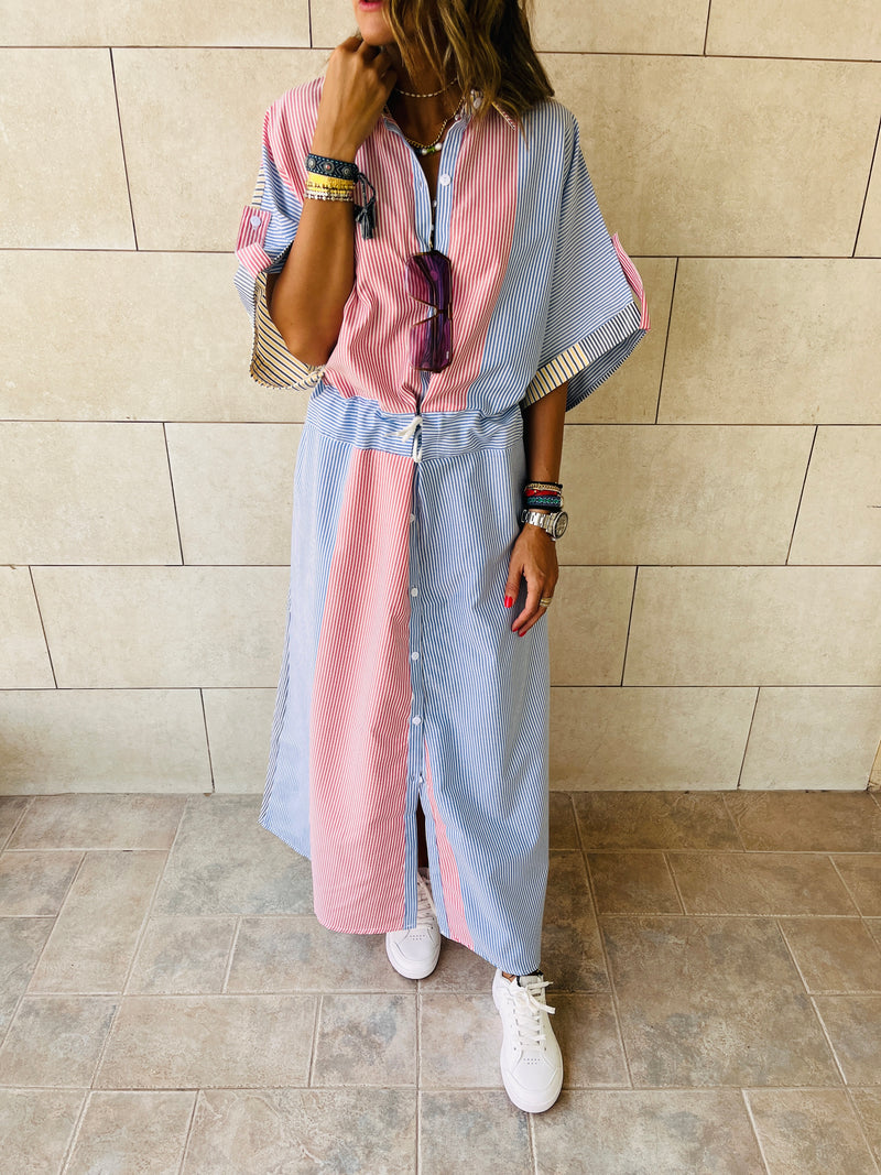 Mismatched Drawstring Dress