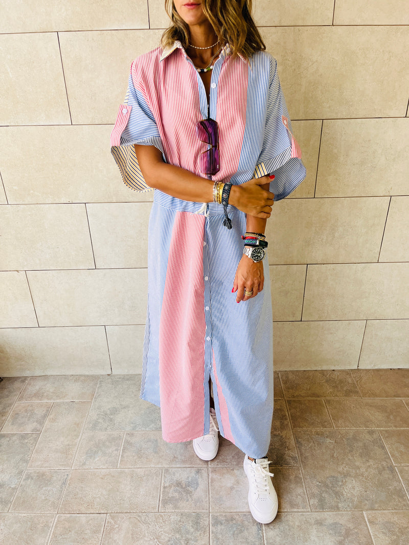 Mismatched Drawstring Dress