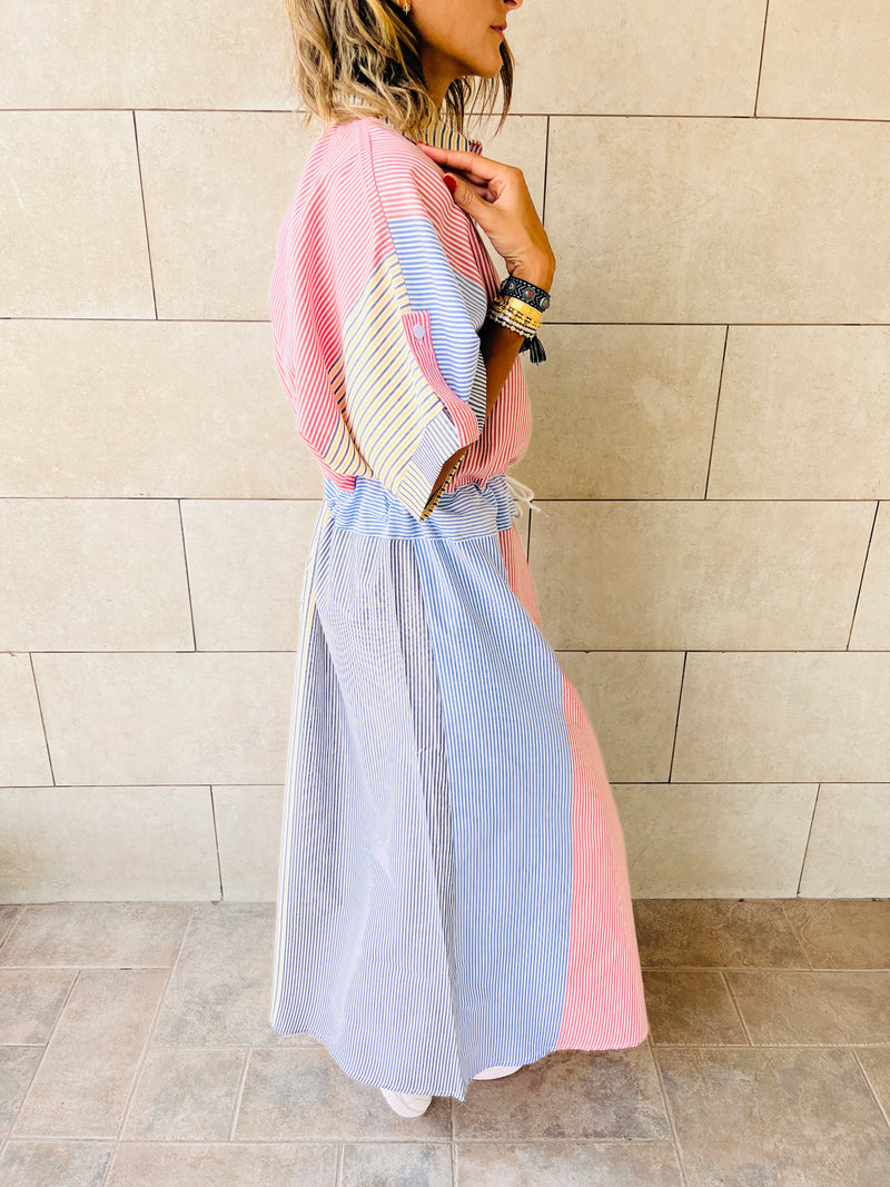 Mismatched Drawstring Dress