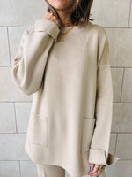 Beige Living In This Sweater Set