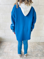 Blue Midi Shacket