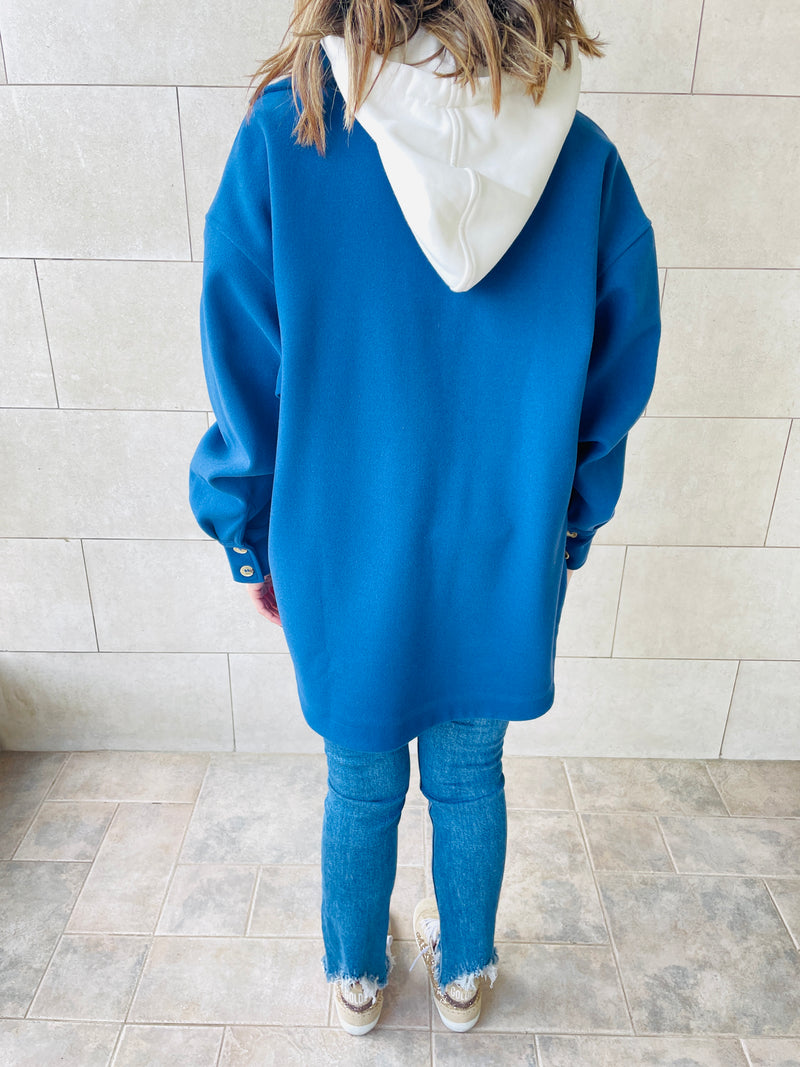 Blue Midi Shacket
