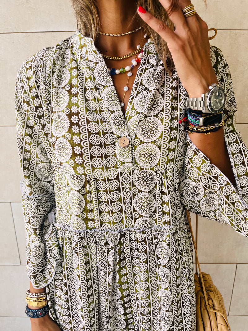 Olive Savannah City Brunch Dress