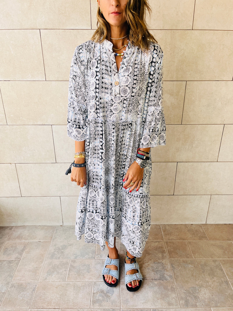 Black Savannah City Brunch Dress