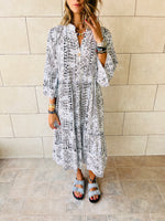 Black Savannah City Brunch Dress