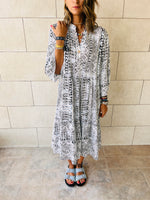 Black Savannah City Brunch Dress