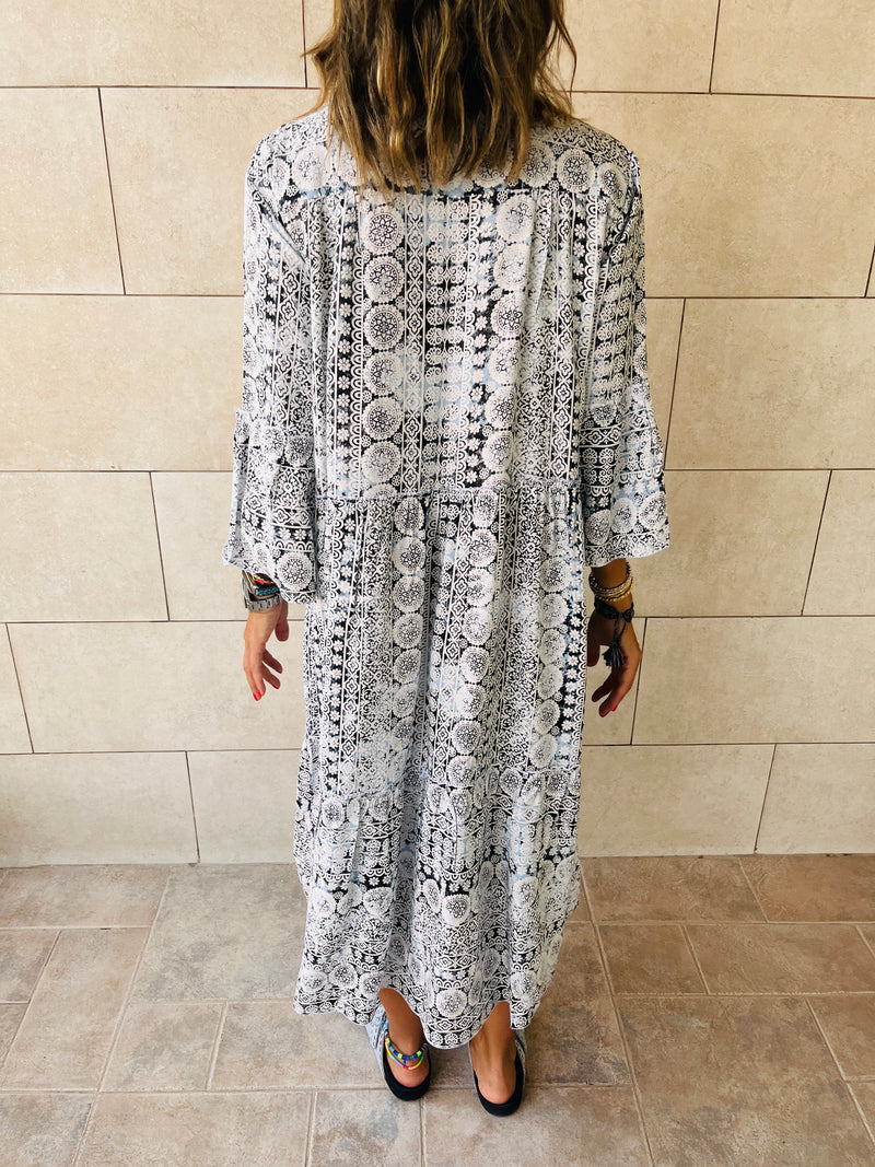 Black Savannah City Brunch Dress