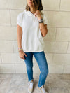 White Short Sleeve Sweatshirt