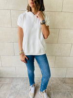 White Short Sleeve Sweatshirt