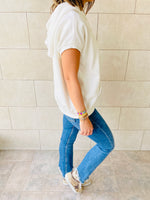 White Short Sleeve Sweatshirt