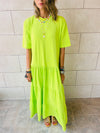 Lime Tiered City Dress