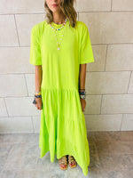 Lime Tiered City Dress