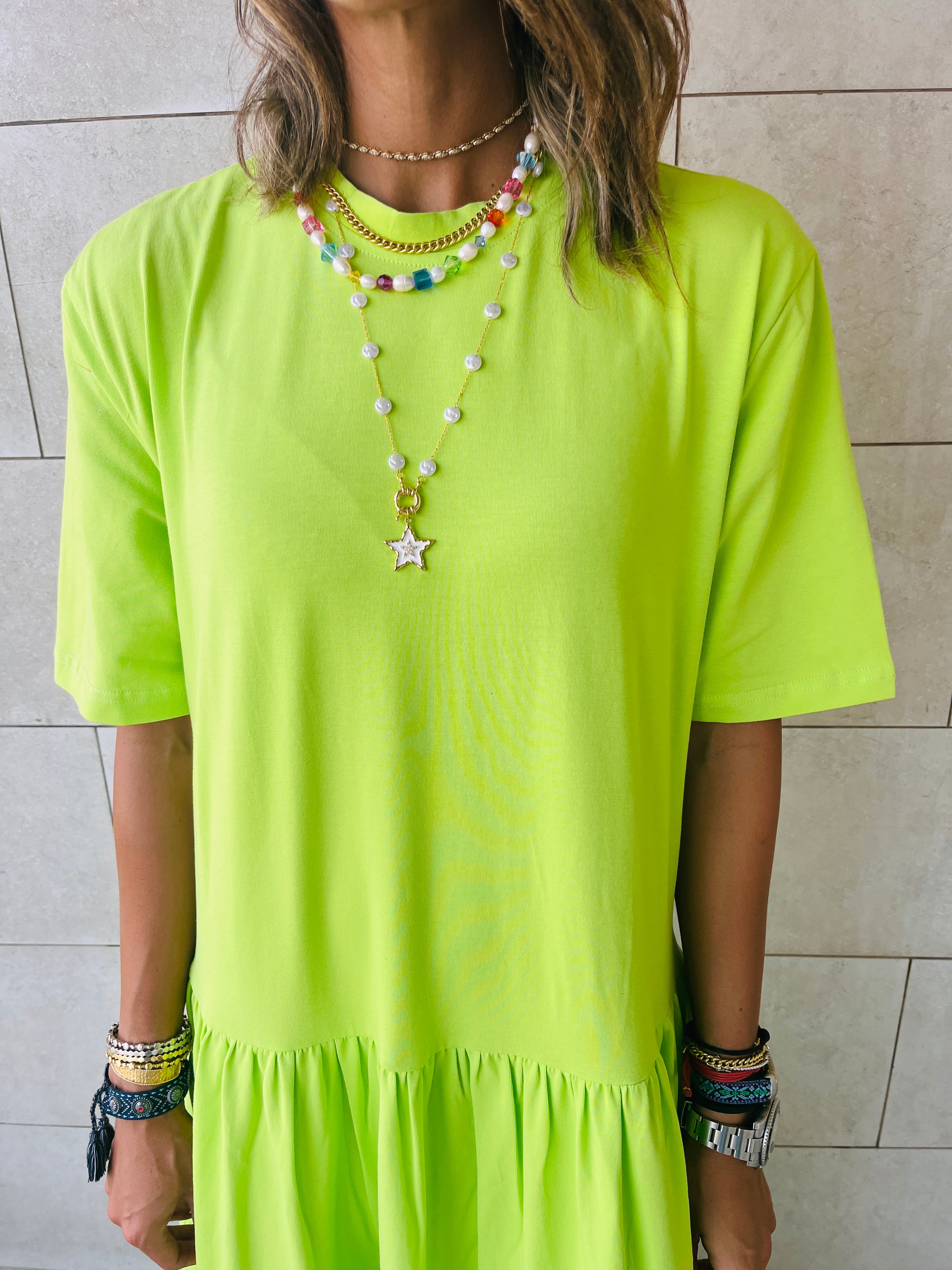 Lime Tiered City Dress