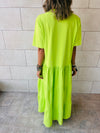 Lime Tiered City Dress