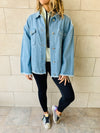 Denim Frayed Over Shirt