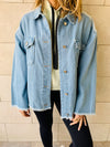 Denim Frayed Over Shirt